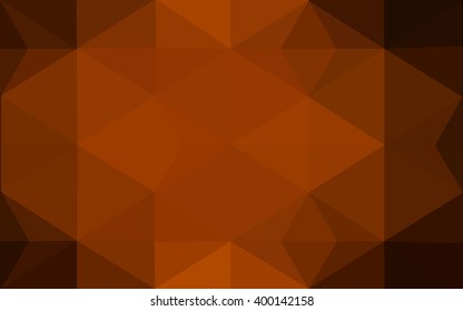 Dark orange polygonal illustration, which consist of triangles. Geometric background in Origami style with gradient. Triangular design for your business.