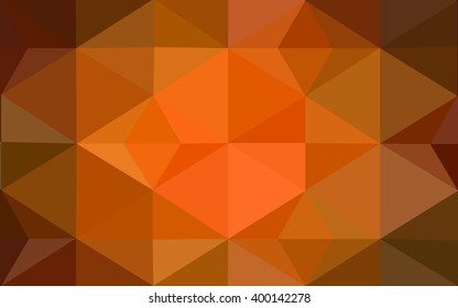 Dark orange polygonal illustration, which consist of triangles. Geometric background in Origami style with gradient. Triangular design for your business.