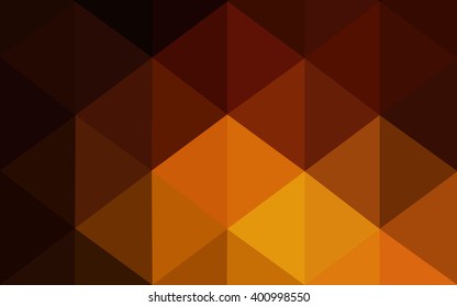 Dark orange polygonal illustration, which consist of triangles. Geometric background in Origami style with gradient. Triangular design for your business.