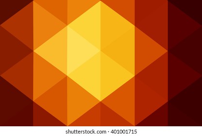 Dark orange polygonal illustration, which consist of triangles. Geometric background in Origami style with gradient. Triangular design for your business.