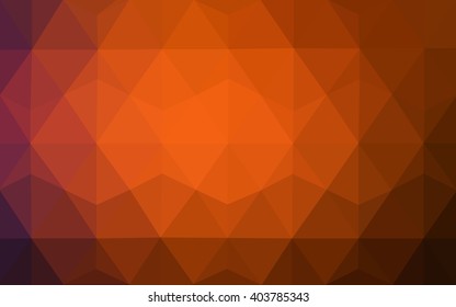Dark orange polygonal illustration, which consist of triangles. Geometric background in Origami style with gradient. Triangular design for your business.