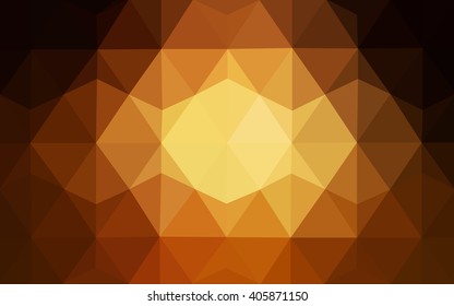 Dark orange polygonal illustration, which consist of triangles. Geometric background in Origami style with gradient. Triangular design for your business.