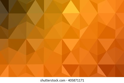 Dark orange polygonal illustration, which consist of triangles. Geometric background in Origami style with gradient. Triangular design for your business.