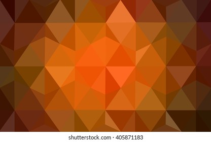 Dark orange polygonal illustration, which consist of triangles. Geometric background in Origami style with gradient. Triangular design for your business.