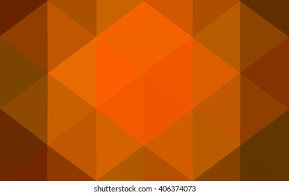 Dark orange polygonal illustration, which consist of triangles. Geometric background in Origami style with gradient. Triangular design for your business.