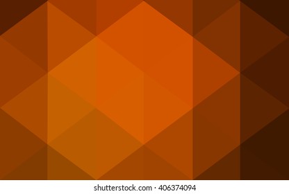 Dark orange polygonal illustration, which consist of triangles. Geometric background in Origami style with gradient. Triangular design for your business.