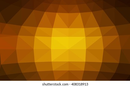 Dark orange polygonal illustration, which consist of triangles. Triangular design for your business. Geometric background in Origami style with gradient.