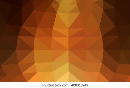 Dark orange polygonal illustration, which consist of triangles. Triangular design for your business. Geometric background in Origami style with gradient.