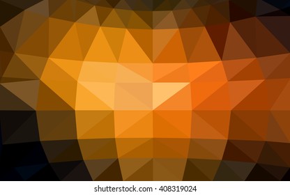 Dark orange polygonal illustration, which consist of triangles. Triangular design for your business. Geometric background in Origami style with gradient.