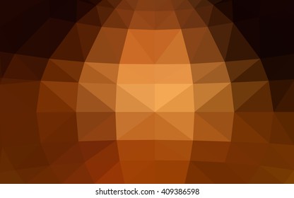 Dark orange polygonal illustration, which consist of triangles. Triangular design for your business. Geometric background in Origami style with gradient.