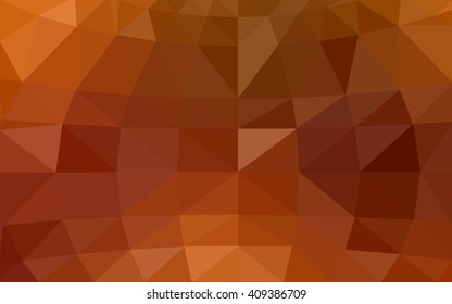 Dark orange polygonal illustration, which consist of triangles. Triangular design for your business. Geometric background in Origami style with gradient.