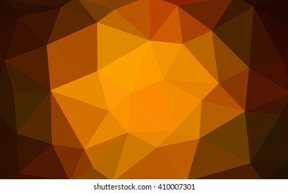 Dark orange polygonal illustration, which consist of triangles. Triangular design for your business. Geometric background in Origami style with gradient.