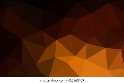 Dark orange polygonal illustration, which consist of triangles. Triangular design for your business. Geometric background in Origami style with gradient.