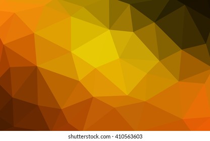 Dark orange polygonal illustration, which consist of triangles. Triangular design for your business. Geometric background in Origami style with gradient.