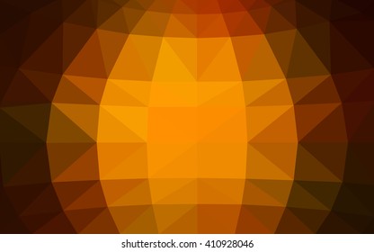Dark orange polygonal illustration, which consist of triangles. Triangular design for your business. Geometric background in Origami style with gradient.
