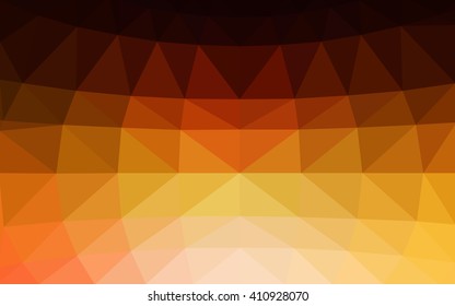Dark orange polygonal illustration, which consist of triangles. Triangular design for your business. Geometric background in Origami style with gradient.
