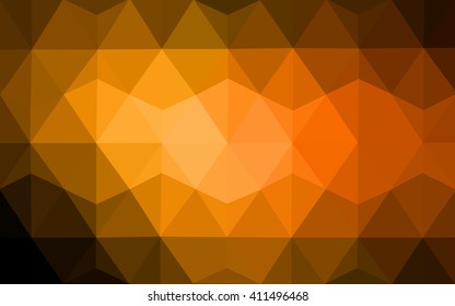 Dark orange polygonal illustration, which consist of triangles. Geometric background in Origami style with gradient. Triangular design for your business.