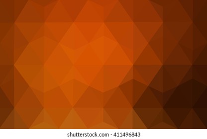 Dark orange polygonal illustration, which consist of triangles. Geometric background in Origami style with gradient. Triangular design for your business.