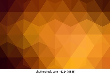 Dark orange polygonal illustration, which consist of triangles. Geometric background in Origami style with gradient. Triangular design for your business.