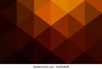 Dark orange polygonal illustration, which consist of triangles. Geometric background in Origami style with gradient. Triangular design for your business.