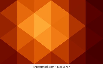 Dark orange polygonal illustration, which consist of triangles. Geometric background in Origami style with gradient. Triangular design for your business.
