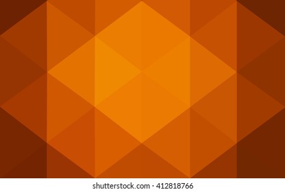 Dark orange polygonal illustration, which consist of triangles. Geometric background in Origami style with gradient. Triangular design for your business.