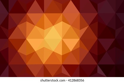 Dark orange polygonal illustration, which consist of triangles. Geometric background in Origami style with gradient. Triangular design for your business.