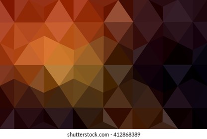 Dark orange polygonal illustration, which consist of triangles. Geometric background in Origami style with gradient. Triangular design for your business.