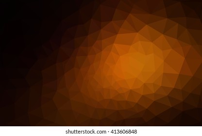 Dark orange polygonal illustration, which consist of triangles. Geometric background in Origami style with gradient. Triangular design for your business.