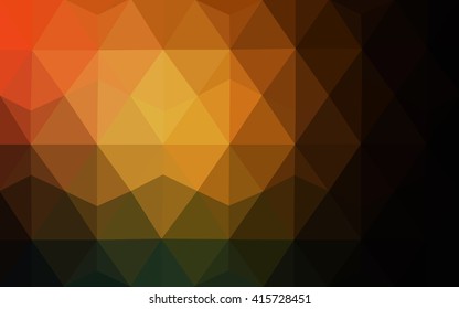 Dark orange polygonal illustration, which consist of triangles. Geometric background in Origami style with gradient. Triangular design for your business.