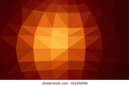Dark orange polygonal illustration, which consist of triangles. Triangular design for your business. Geometric background in Origami style with gradient.