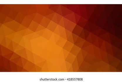 Dark orange polygonal illustration, which consist of triangles. Geometric background in Origami style with gradient. Triangular design for your business.