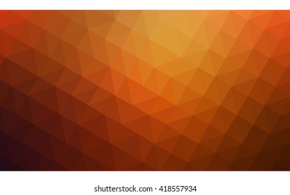 Dark orange polygonal illustration, which consist of triangles. Geometric background in Origami style with gradient. Triangular design for your business.