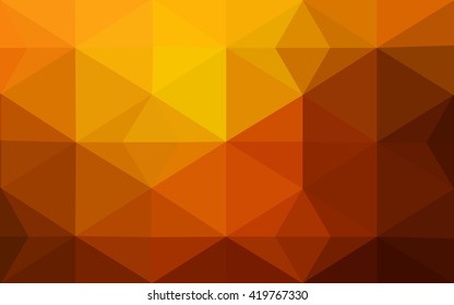 Dark orange polygonal illustration, which consist of triangles. Geometric background in Origami style with gradient. Triangular design for your business.