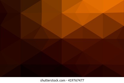 Dark orange polygonal illustration, which consist of triangles. Geometric background in Origami style with gradient. Triangular design for your business.