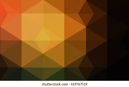 Dark orange polygonal illustration, which consist of triangles. Geometric background in Origami style with gradient. Triangular design for your business.