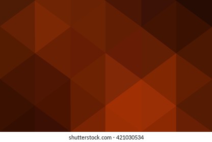 Dark orange polygonal illustration, which consist of triangles. Geometric background in Origami style with gradient. Triangular design for your business.