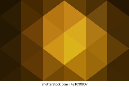 Dark orange polygonal illustration, which consist of triangles. Geometric background in Origami style with gradient. Triangular design for your business.