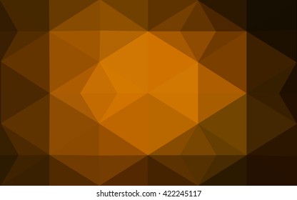 Dark orange polygonal illustration, which consist of triangles. Geometric background in Origami style with gradient. Triangular design for your business.