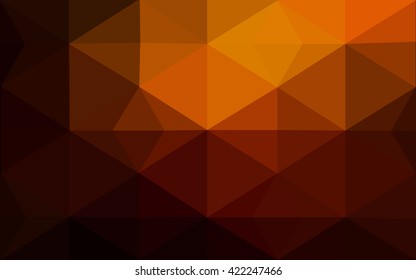 Dark orange polygonal illustration, which consist of triangles. Geometric background in Origami style with gradient. Triangular design for your business.