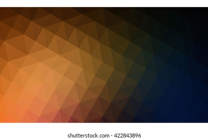 Dark orange polygonal illustration, which consist of triangles. Geometric background in Origami style with gradient. Triangular design for your business.