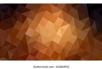 Dark orange polygonal illustration, which consist of triangles. Geometric background in Origami style with gradient. Triangular design for your business.