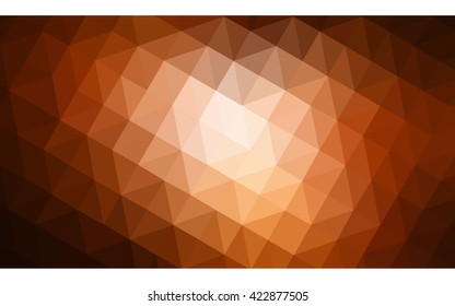 Dark orange polygonal illustration, which consist of triangles. Geometric background in Origami style with gradient. Triangular design for your business.