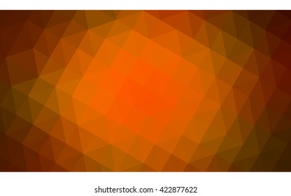 Dark orange polygonal illustration, which consist of triangles. Geometric background in Origami style with gradient. Triangular design for your business.