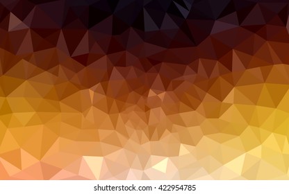 Dark orange polygonal illustration, which consist of triangles. Geometric background in Origami style with gradient. Triangular design for your business.