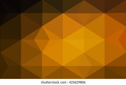 Dark orange polygonal illustration, which consist of triangles. Geometric background in Origami style with gradient. Triangular design for your business.