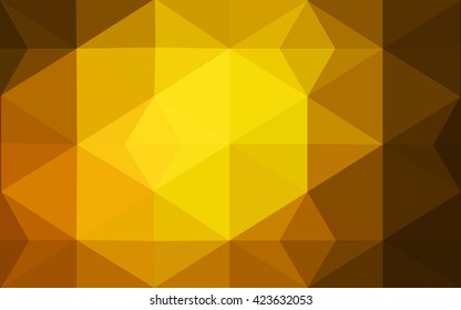 Dark orange polygonal illustration, which consist of triangles. Geometric background in Origami style with gradient. Triangular design for your business.