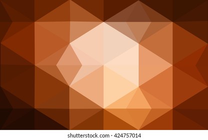 Dark orange polygonal illustration, which consist of triangles. Geometric background in Origami style with gradient. Triangular design for your business.