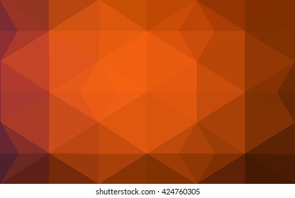 Dark orange polygonal illustration, which consist of triangles. Geometric background in Origami style with gradient. Triangular design for your business.