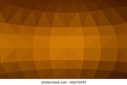 Dark orange polygonal illustration, which consist of triangles. Triangular design for your business. Geometric background in Origami style with gradient.